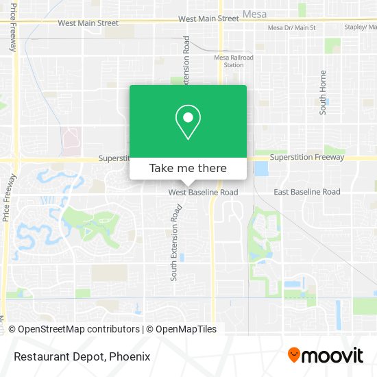 How to get to Restaurant Depot in Mesa by Bus or Light Rail?