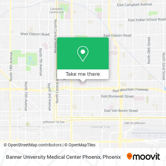 Banner University Medical Center Phoenix map