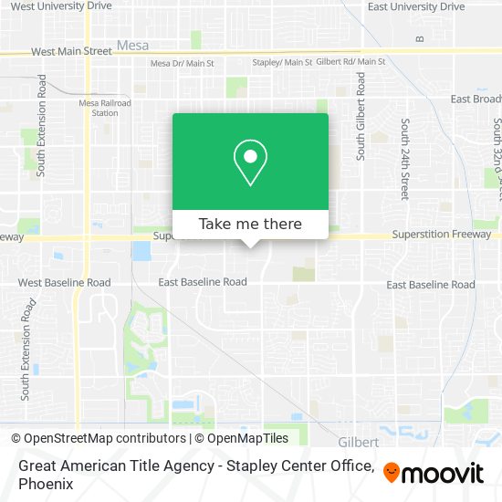 Great American Title Agency - Stapley Center Office map