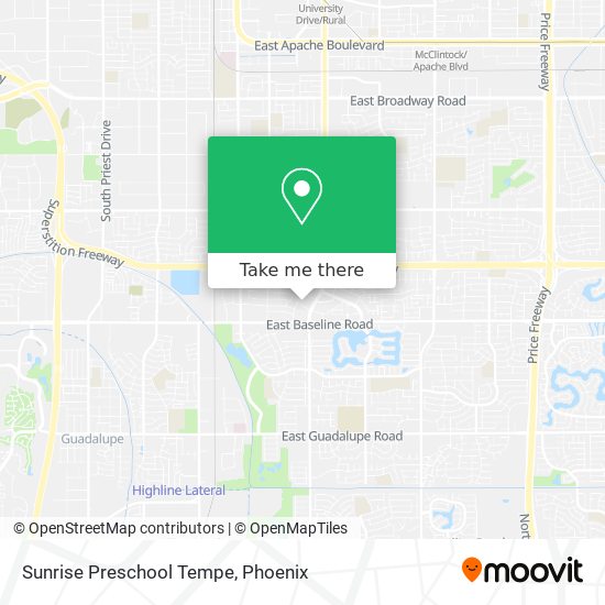 Mapa de Sunrise Preschool Tempe