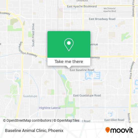 Baseline Animal Clinic map