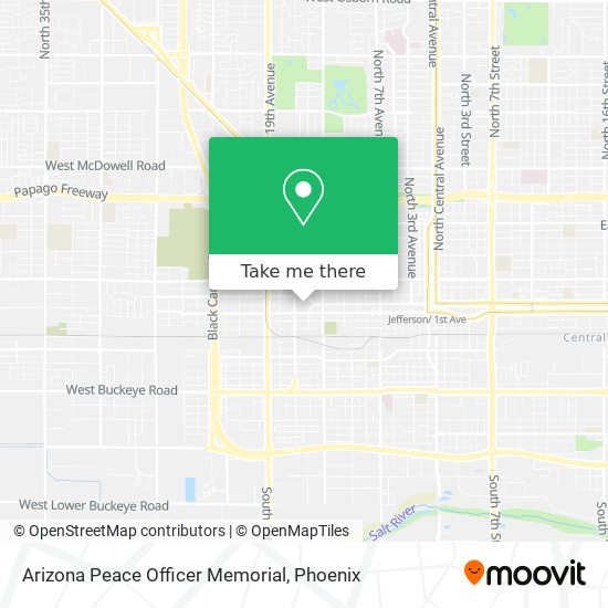 Arizona Peace Officer Memorial map