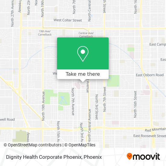 Mapa de Dignity Health Corporate Phoenix