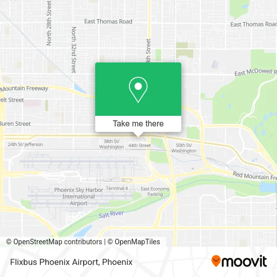 Mapa de Flixbus Phoenix Airport