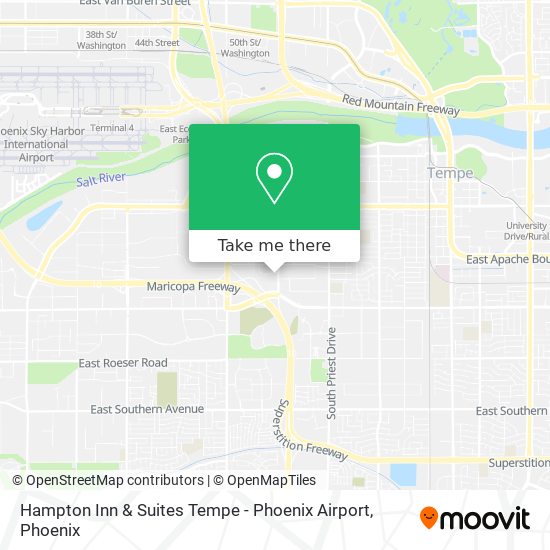 Mapa de Hampton Inn & Suites Tempe - Phoenix Airport