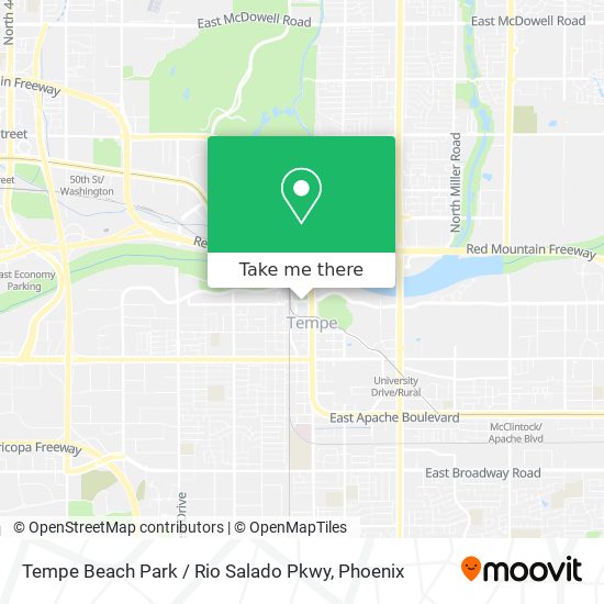 Tempe Beach Park / Rio Salado Pkwy map