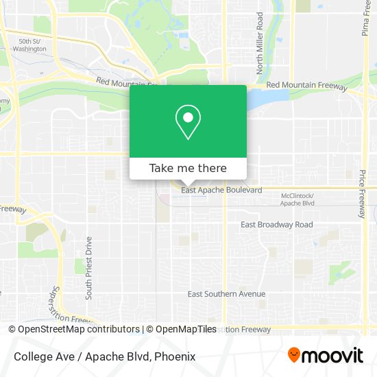Mapa de College Ave / Apache Blvd