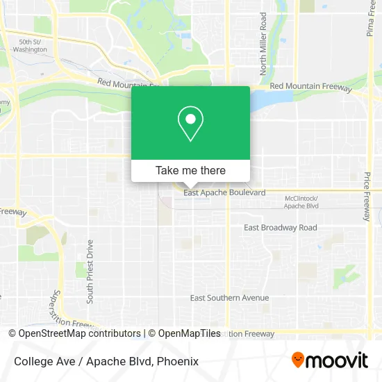 College Ave / Apache Blvd map
