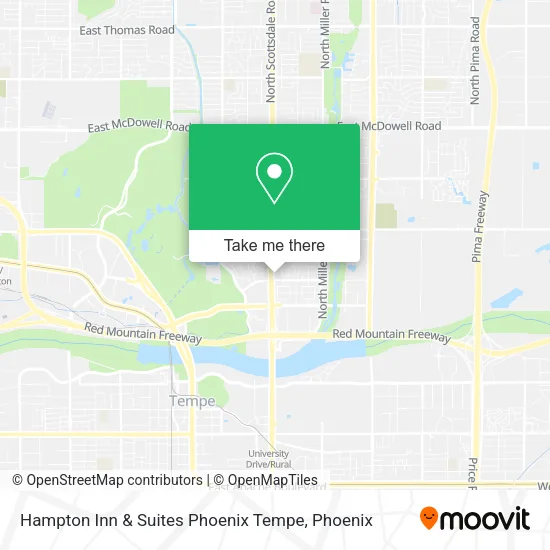 Mapa de Hampton Inn & Suites Phoenix Tempe