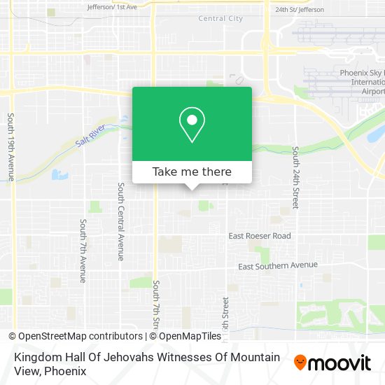 Kingdom Hall Of Jehovahs Witnesses Of Mountain View map