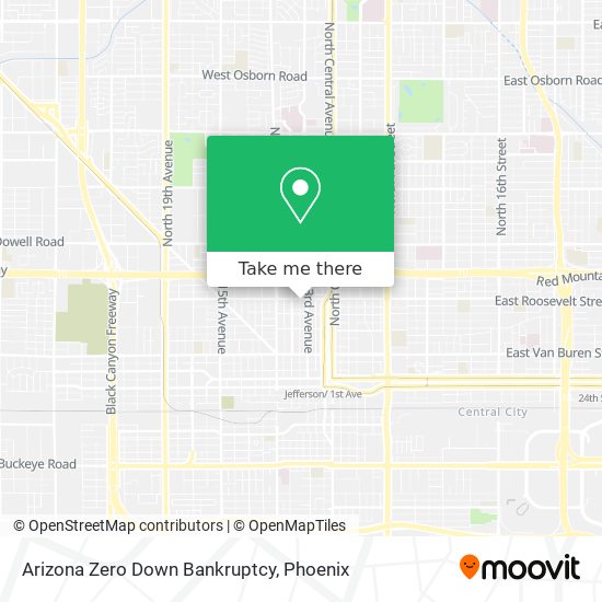 Arizona Zero Down Bankruptcy map