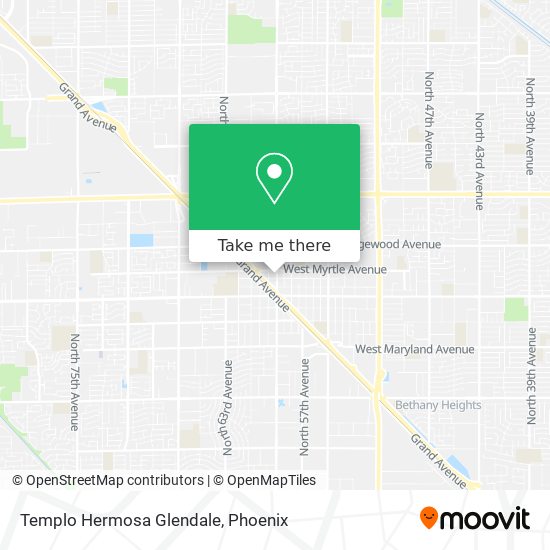 Templo Hermosa Glendale map