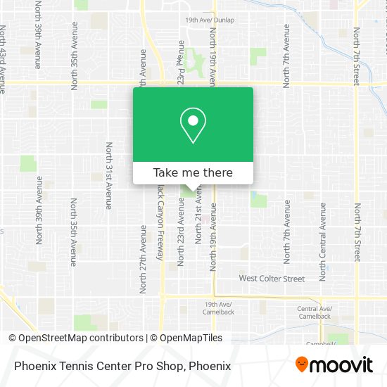 Mapa de Phoenix Tennis Center Pro Shop