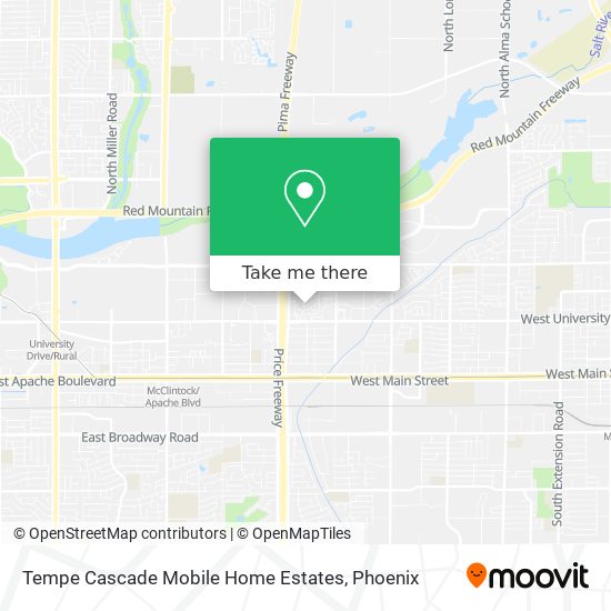 Mapa de Tempe Cascade Mobile Home Estates