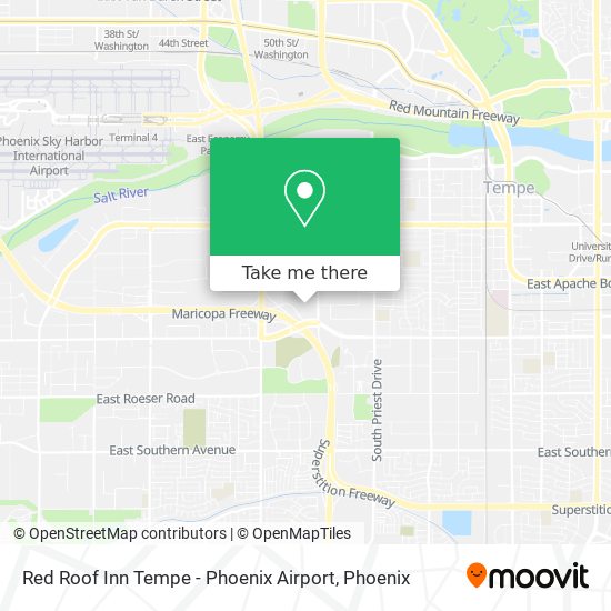 Mapa de Red Roof Inn Tempe - Phoenix Airport
