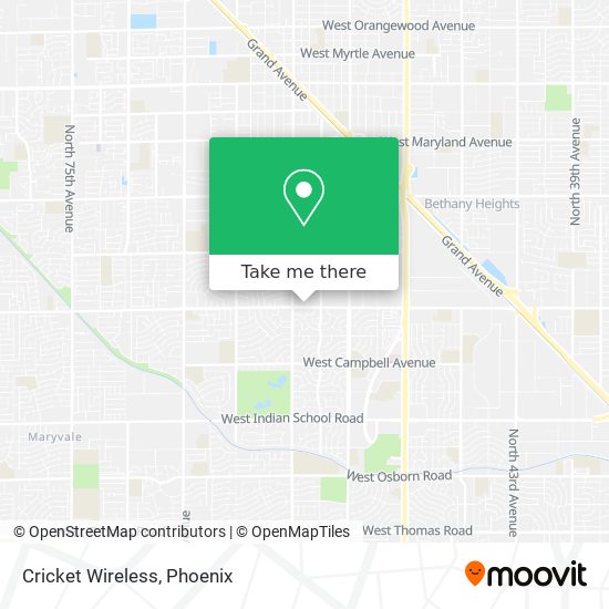 Mapa de Cricket Wireless