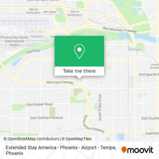 Mapa de Extended Stay America - Phoenix - Airport - Tempe