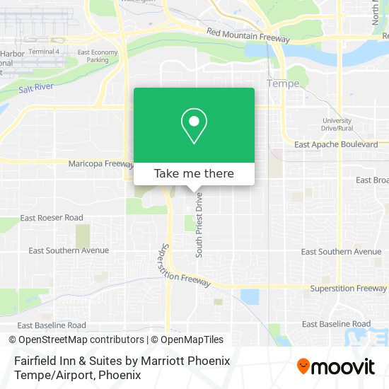 Mapa de Fairfield Inn & Suites by Marriott Phoenix Tempe / Airport