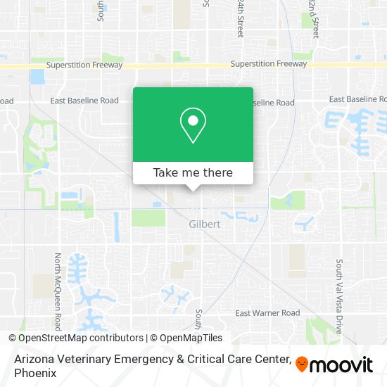 Mapa de Arizona Veterinary Emergency & Critical Care Center