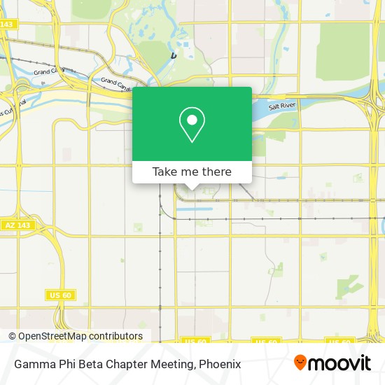 Mapa de Gamma Phi Beta Chapter Meeting