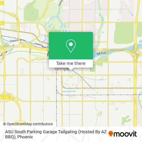 Mapa de ASU South Parking Garage Tailgating (Hosted By AZ BBQ)