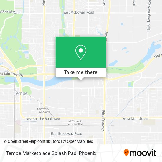 Tempe Marketplace Splash Pad map