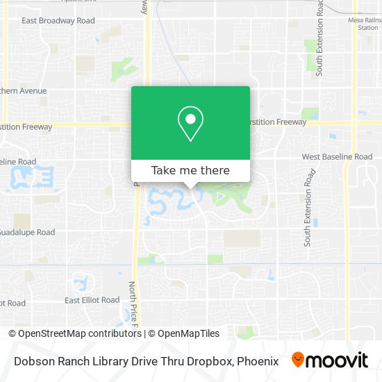 Mapa de Dobson Ranch Library Drive Thru Dropbox