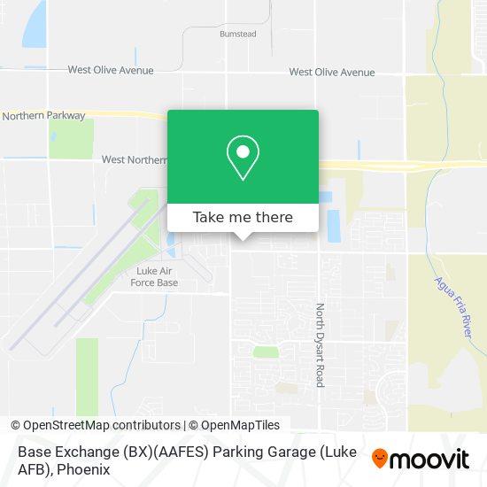Mapa de Base Exchange (BX)(AAFES) Parking Garage (Luke AFB)