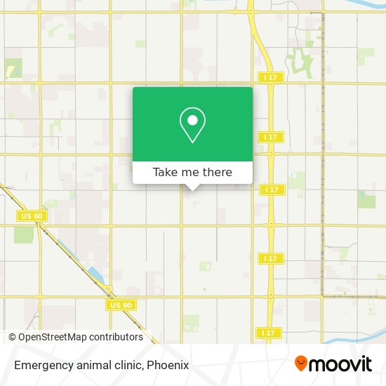 Emergency animal clinic map