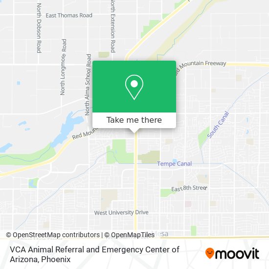 Mapa de VCA Animal Referral and Emergency Center of Arizona