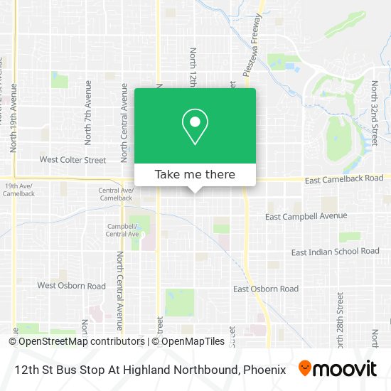 12th St Bus Stop At Highland Northbound map