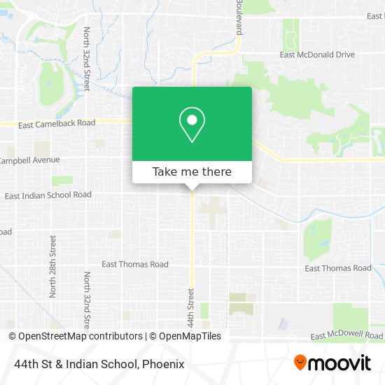 44th St & Indian School map