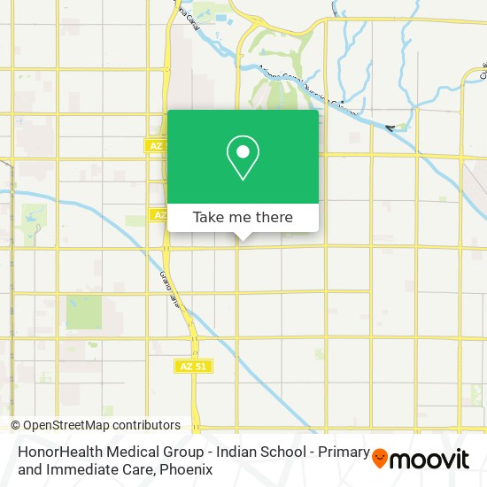 Mapa de HonorHealth Medical Group - Indian School - Primary and Immediate Care