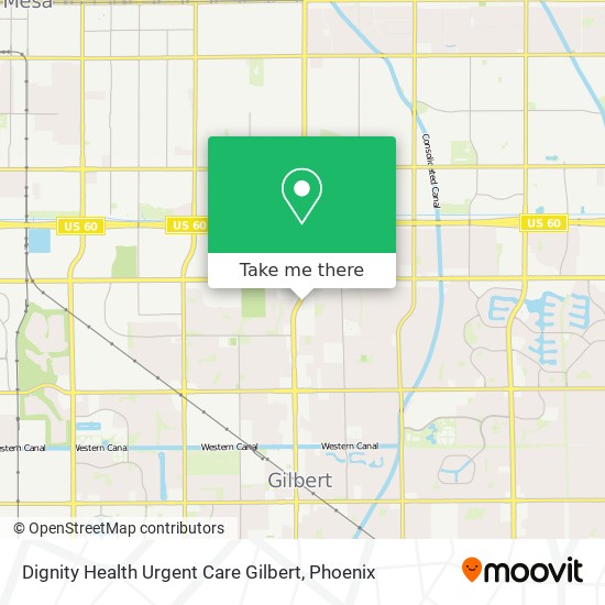 Dignity Health Urgent Care Gilbert map