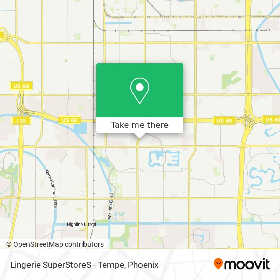 Mapa de Lingerie SuperStoreS - Tempe