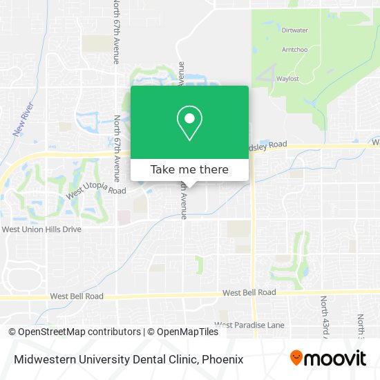 Midwestern University Dental Clinic map