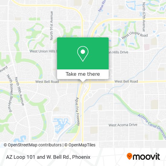 AZ Loop 101 and W. Bell Rd. map