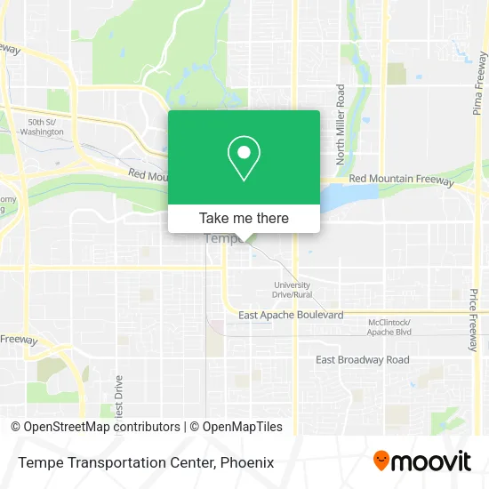 Tempe Transportation Center map