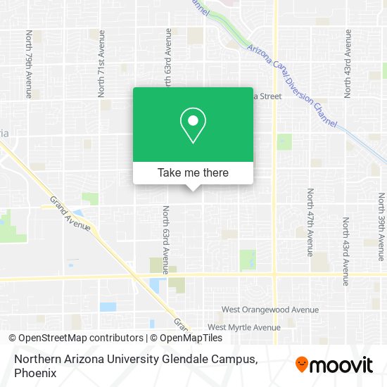 Northern Arizona University Glendale Campus map