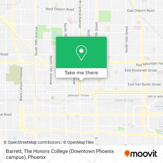 Barrett, The Honors College (Downtown Phoenix campus) map
