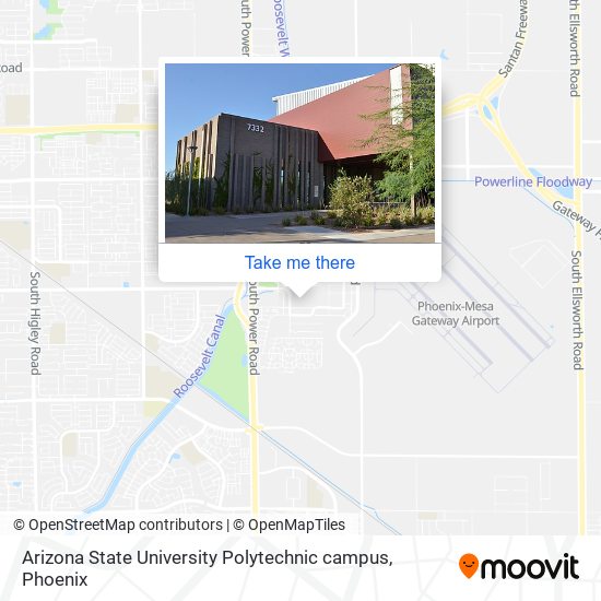 Mapa de Arizona State University Polytechnic campus