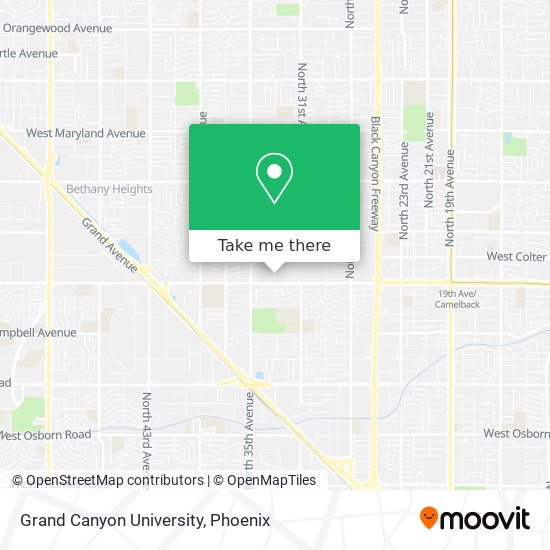 Mapa de Grand Canyon University