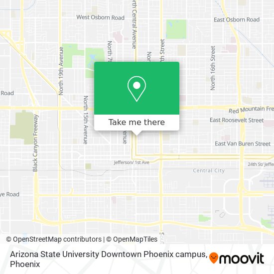 Mapa de Arizona State University Downtown Phoenix campus