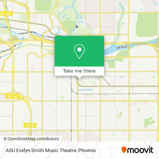 Mapa de ASU Evelyn Smith Music Theatre