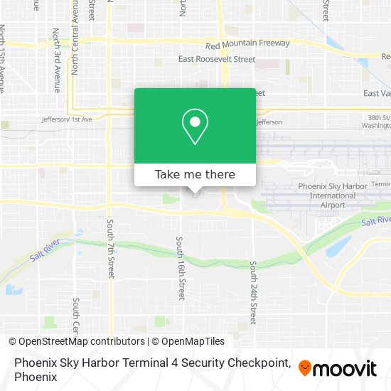 Mapa de Phoenix Sky Harbor Terminal 4 Security Checkpoint