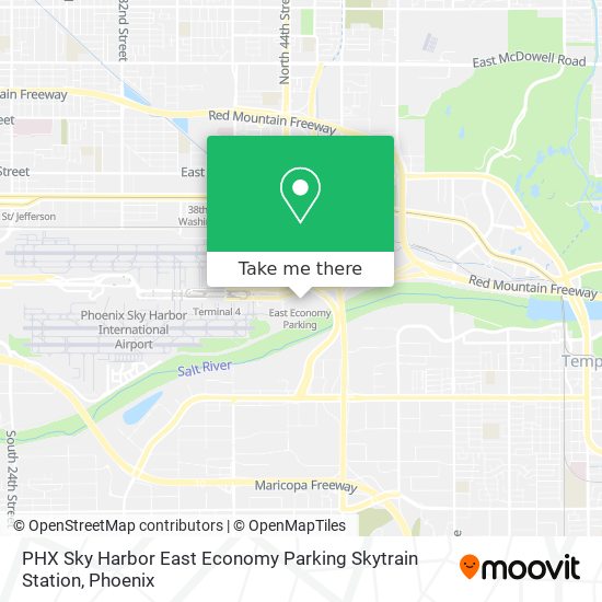 PHX Sky Harbor East Economy Parking Skytrain Station map