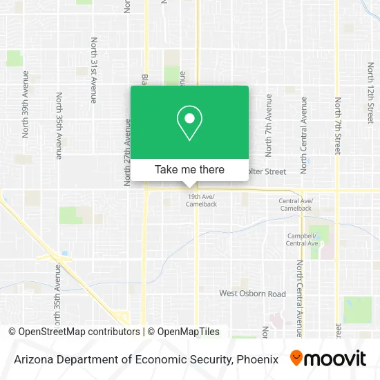 Arizona Department of Economic Security map