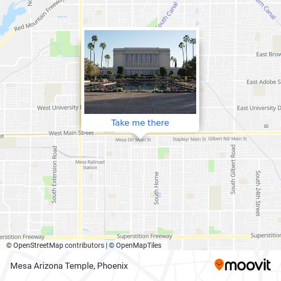 Mapa de Mesa Arizona Temple