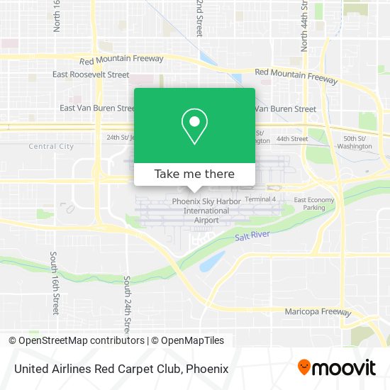 United Airlines Red Carpet Club map