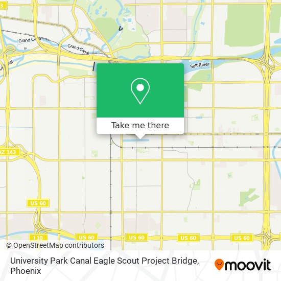 Mapa de University Park Canal Eagle Scout Project Bridge